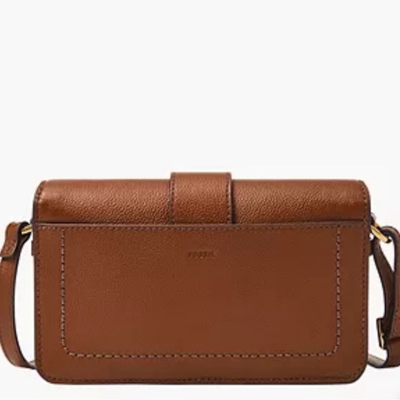 FOSSIL Handbag Zoey Magnetic Buckle Crossbody Brown Leather Bag AUTHENTIC NWT - Picture 6 of 8